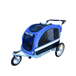 GRAB NOW Exclusive Discounts on Extra Large Pet Stroller and Trailer with Suspension - Blue